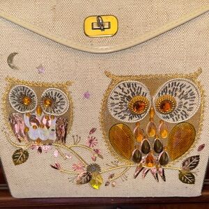 Vintage Owl 🦉 Handbag Sequined Box Bag Purse Jeweled Halloween